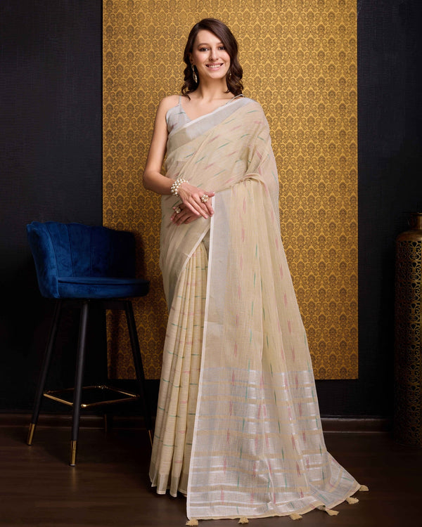Chiku Organza Saree With Unstitched Blouse