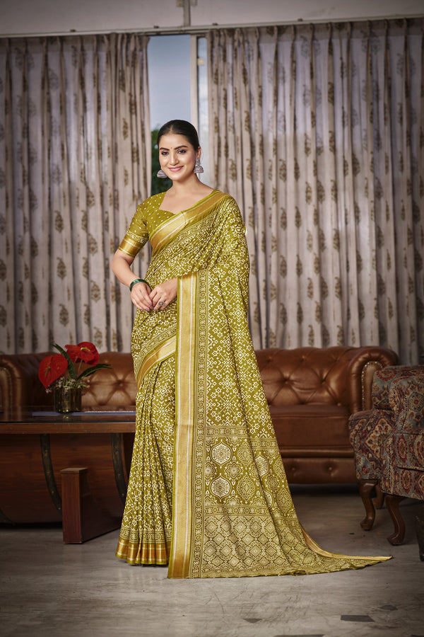 Mustard Soft Cotton Saree With Unstiched Blouse