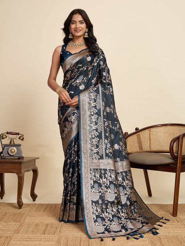 Green Soft Silk Sarees With Unstiched Blouse