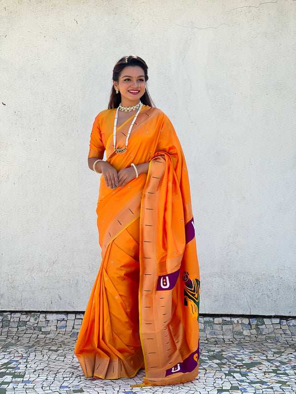 Yellow Partywear Soft Silk Saree With Unstitched Blouse