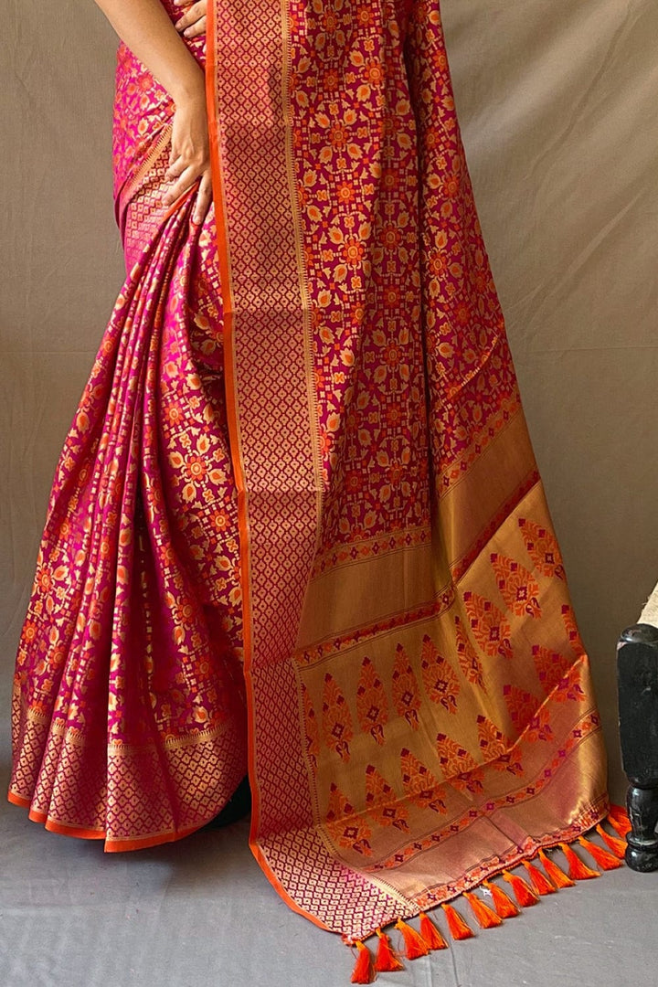 Buy Brown And Blue Satin Crepe Saree Nitaraa